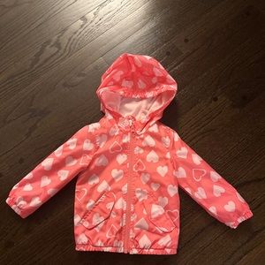 Baby Girls Pink Heart Windbreaker Carter’s Size 12m